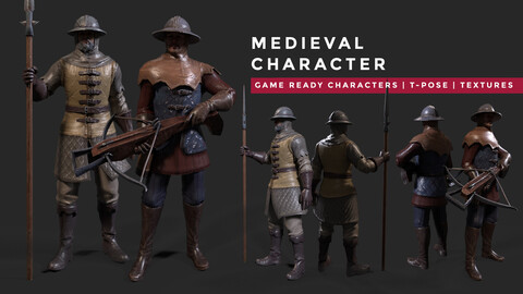 Medieval Outfit | Characters | Game Ready | T-pose