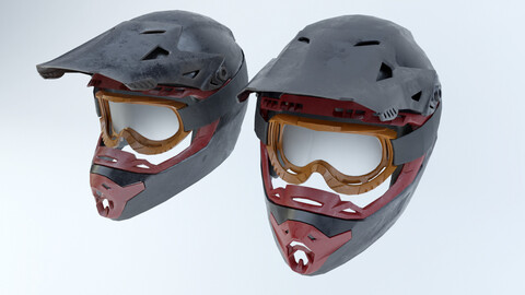 Motocross Helmet and Goggles