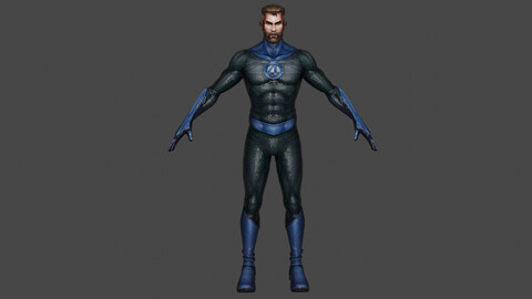 Mr Fantastic Low-poly | Rigged 3D model