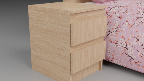 Ikea Malm Chest of 2 drawers - .FBX .OBJ .STL