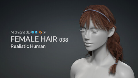 M3D Realistic Female Hair 038