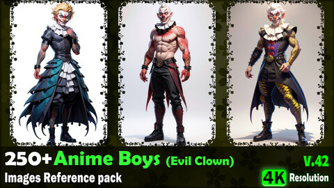 250+ Anime Boys (Evil Clown) Images Reference Pack - 4K Resolution - V.42