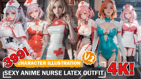 399 Various Sexy Anime Latex Nurse Diverse Character Outfit Ideas and  Designs Reference Art V2 4K