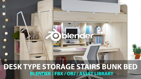 Desk Type Storage Stairs Bunk Bed