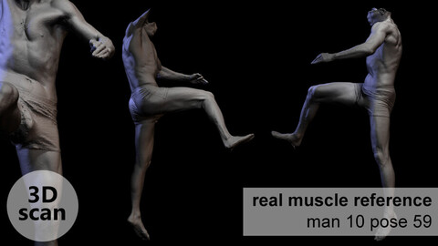 3D scan real muscle anatomy Man 10 pose 59