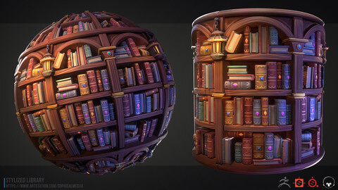 Stylized Library - 4K Tileable Textures Pack - Vol 1