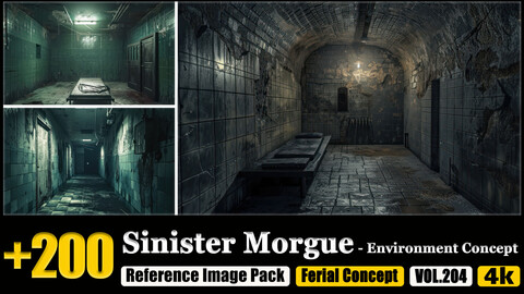 200 Sinister Morgue - Environment Concept Reference Image Pack v.204 |4K|