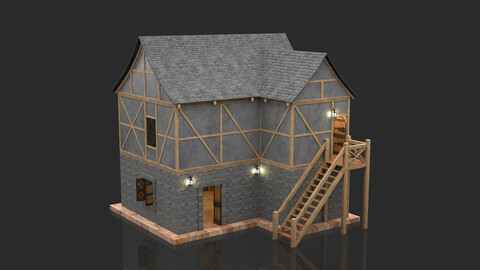 Medieval Fantasy House 3D model - game assets house