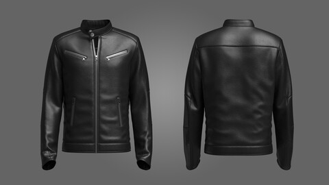 Male Biker Jacket 3D Model