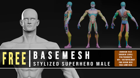 Stylised Male Basemesh (free download)