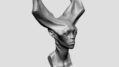 Female Creature Bust C - Printable