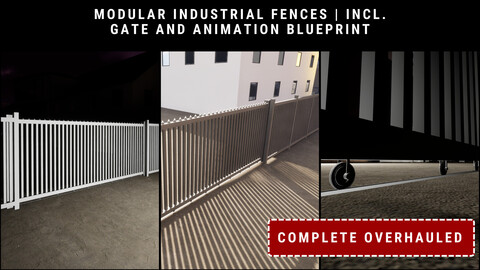 Modular Industrial Fences | Incl. Gate and Animation Blueprint