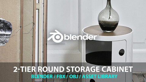 2-tier round storage cabinet