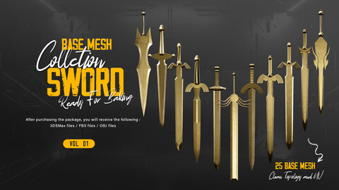 25 Sword - BASE MESH (FBX/OBJ/MAX)