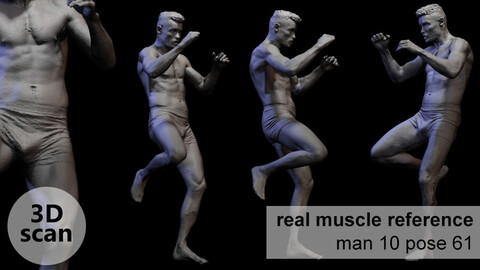 3D scan real muscle anatomy Man 10 pose 61