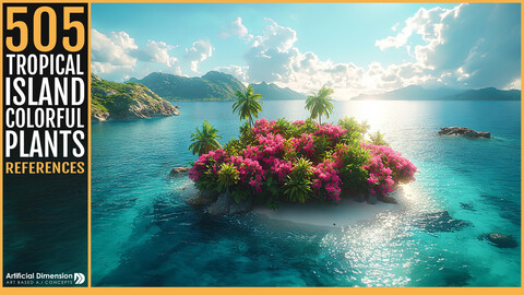 505 Tropical Island with Colorful Plants