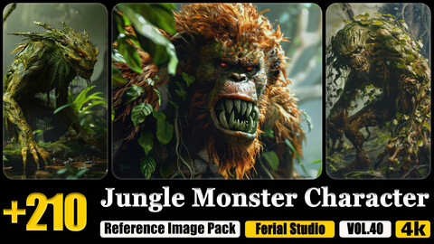 210 Jungle Monster Character Reference Image Pack v.40 |4K|