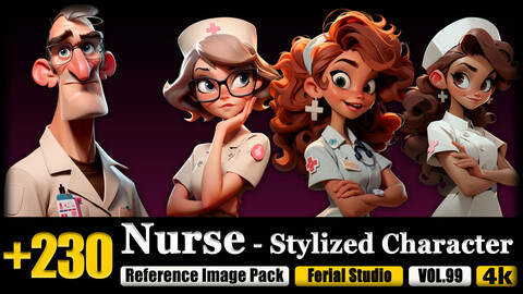 230 Nurse - Stylized Character Reference Image Pack v.99 |4K|