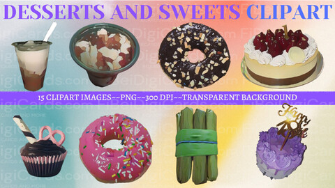 FiBeiDigiCards_Clipart - Title: Desserts and Sweets