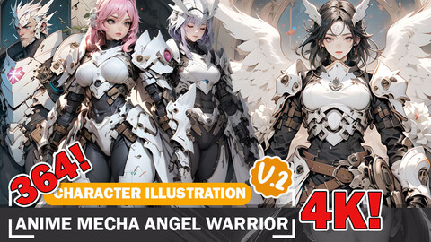 364 Anime Mecha Angel Warriors Armored Outfits Intricate Designs and Diverse Reference Art V2 4K