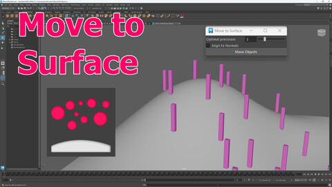 Move to Surface: Object Alignment Tool for Autodesk Maya