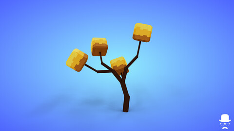 Voxel Tree 2.2 Model - 3D Lowpoly Game Asset