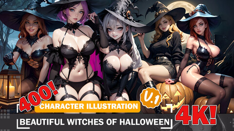 400 Beautiful Witches of Halloween | 4K Reference Art Collection | Spooky and Stylish Inspiration