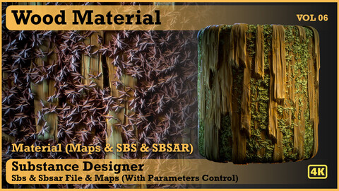 Wood (Stylized) Material - Vol 06 - SBS & SBsar & Maps