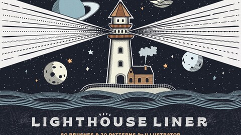 Lighthouse Liner Brushes for Illustrator