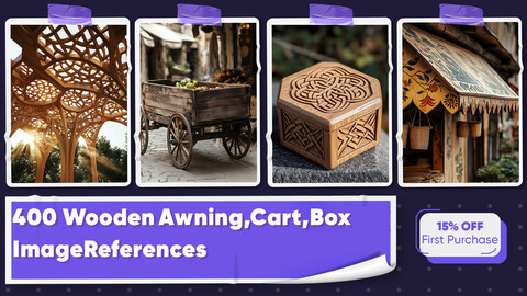 400 Wooden Awning and Cart and Box Image References - Vol 01