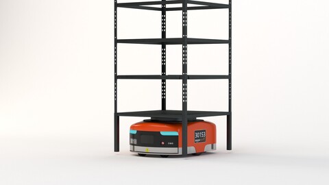 Amazon Kiva Robot With Warehouse Rack | 3D Model