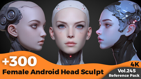 +300 Female Android Head Sculpt Reference(4k)