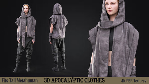 Post Apocalyptic 3D outfit FBX+ OBJ+ ZPRJ+ TEXTURES