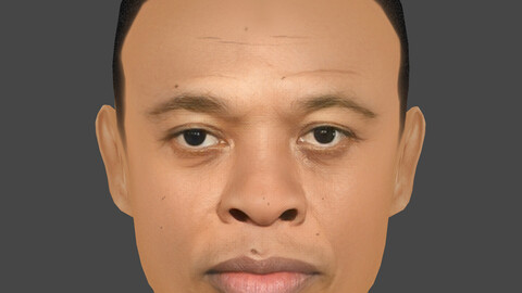 Dr Dre - Andre Romelle Young Head - Low Poly Head