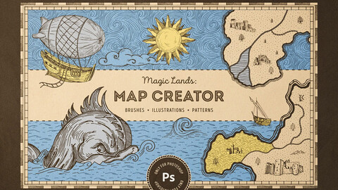 Vintage Map Creator for Photoshop