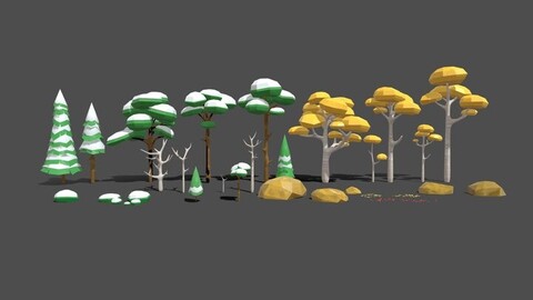 Low-Poly Forest Assets