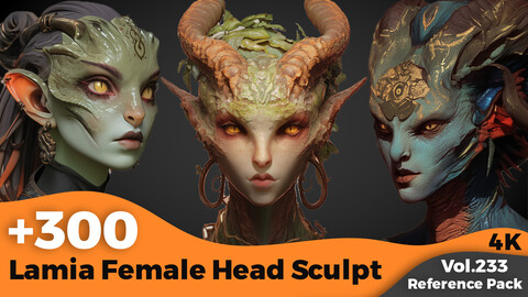 +300 Lamia Female Head Sculpt Reference(4k)