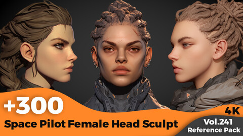 +300 Space Pilot Female Head Sculpt Reference(4k)