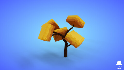 Voxel Tree 3.2 Model - 3D Lowpoly Game Asset