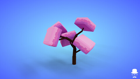 Voxel Tree 3.4 Model - 3D Lowpoly Game Asset