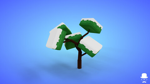 Voxel Tree 3.5 Model - 3D Lowpoly Game Asset