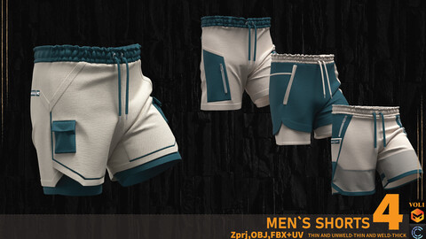 MEN`S SHORTS (MARVELOUS AND CLO3D)( ZPRJ,FBX,OBJ)