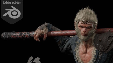 Black Myth Wukong 3D game character modeling - Blender 4.2