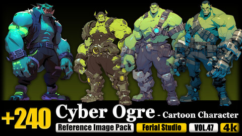 240 Cyber Ogre - Cartoon Character Reference Image Pack v.47 |4K|