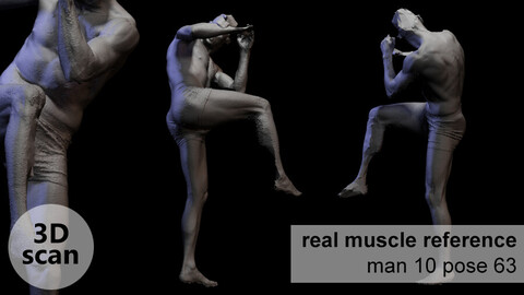 3D scan real muscle anatomy Man 10 pose 63