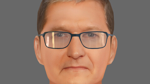 Tim Cook Head - Low poly head for game