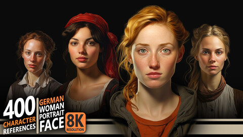 400 German Woman Portrait Face Concept - Character References | 8K Res