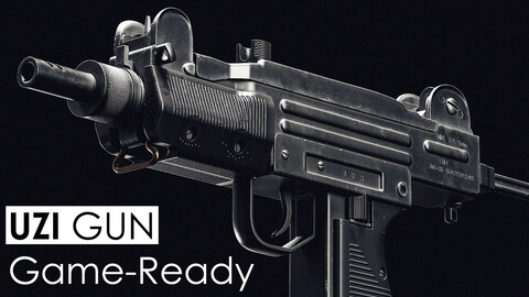 3D UZI Gun - Game Ready