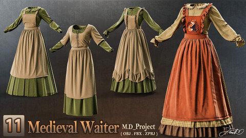 11 Medieval Waiter Outfit (Marvelous Designer File)