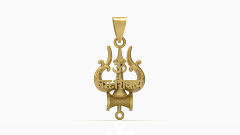 Trishul Damru Pendant-003